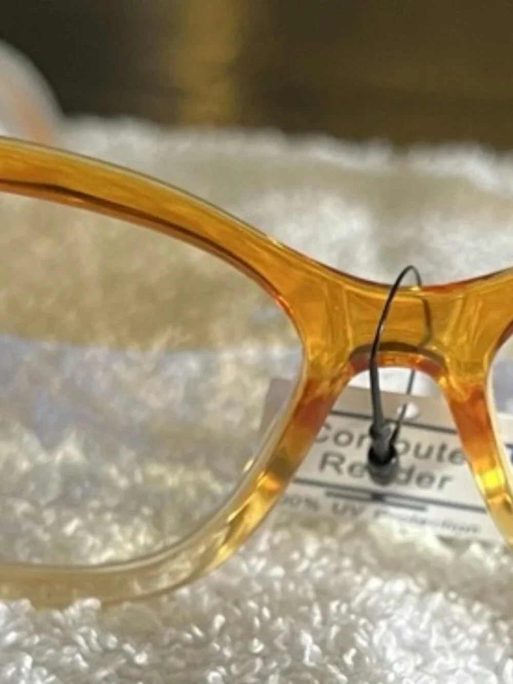 JOY MANGANO Yellow Gradient Crystal Cat Eye Blue-Light Reading Glasses: +3.50